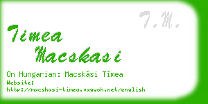 timea macskasi business card