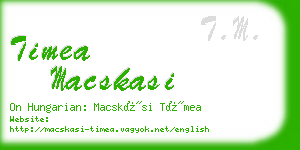 timea macskasi business card